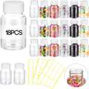 Vesici 18 Pcs 80 ml Empty Clear Pill Bottle Plastic Medicine Reagent Bottle with White Screw Cap Solid Powder Case Refillable Containers with Label Sticker for Liquid Solid Powder Medicine