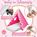 6 Pack Sleepovers Teepee Tent for Kids Bulk with Mattress Sheet Light,Natural Cotton Washable Indoor Play Tent for Birthday Slumber Party Girls Boys Pajama Movie Night Supplies(Pink, Rose Red), 61.81 x 25.98 x 7.09 inches