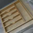 Clikuutory Natural Birch Wood Utensil Drawer Insert Organizer with 9 Compartments, Space-Saving Sturdy Drop-In Cutlery Divider Tray, Kitchen Cabinet Storage for Silverware, Spoons, Forks and Knives