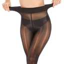 ARRUSA Women's Super Sexy Shiny Sheer Control Top Footed Tights Silk Stockings Ultra Shimmery High Waist Pantyhose (Black)