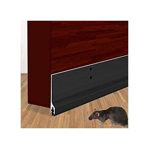 36'' Weighted Door Draft Stopper for Bottom of Doors Fleece Heavy Duty Under Door Draft Blocker Triangle Soundproof Weather Stripping Seal Noise Cold Air Blocker Gap Filler, 3.3lb(Black)