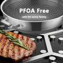 Toutrop Wok Pan,Hybrid Nonstick 14 Inch Wok with Lid,Induction Non Stick Stainless Steel Large Deep Woks&Stir-Fry Pans,Stay-Cool Handle Skillets,PFOA Free Cookware