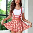 Avidlove Women Sexy Skirt Pleated Mini Skirt Suspender Skirt A-Line Short Braces Skirt