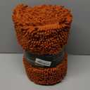 LOCHAS Luxury Bathroom Rug Shaggy Bath Mat 24 x 60 Inch, Washable Non Slip Bath Rugs for Bathroom Shower, Soft Plush Chenille Absorbent Carpets Mats, Burnt Orange