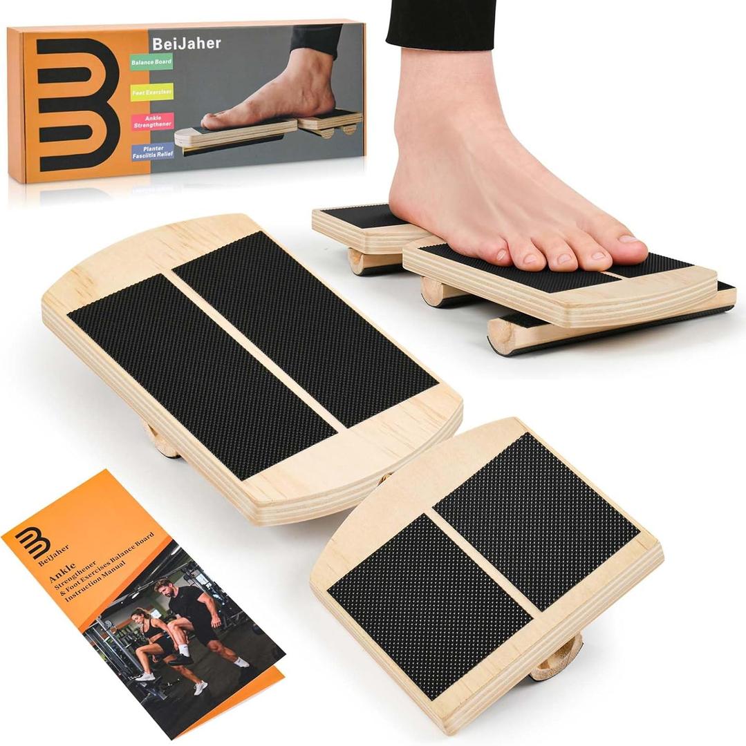 Ankle Strengthener & Single Leg Balance Board, Foot Strengthener for Plantar Fasciitis & Achilles Tendonitis, Physical Therapy, Sprain Recovery & Arch Support (nature)