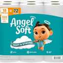 Angel Soft Toilet Paper, 18 Mega Rolls = 72 Regular Rolls, Soft and Strong Toilet Tissue, 6 Pcs