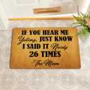 Funny Welcome Doormats for Entrance Way Indoor If You Hear Me Yelling Just Know I Said Nicely 26 Times Personalized Kitchen Rugs and Mats With Anti-Slip Rubber Back Novelty Gift Mat(23.7 X 15.9 in)