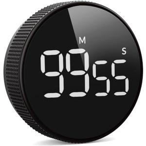 Timers, Kitchen Timer for Kids, Digital Countdown Magnetic Egg Timer for Cooking, Quiet for Children and Teacher for classrooms (All Black)