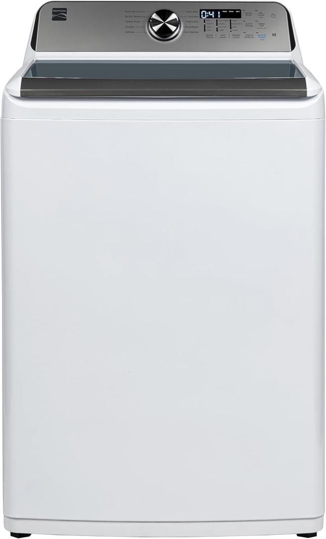 Kenmore 4.5 cu. ft. Top Load Washer with Triple Action Impeller for Tough Dirt & Stains-Reduce Laundry Time with Accela and Express Wash-LED, White