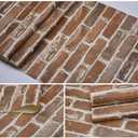 Okydoky Brick Wallpaper, Vintage Brown Brick Wallpaper for Home Kitchen Livingroom Bedroom Background, No.57103, 8.2" x 147.2"