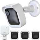 All-New Blink Outdoor Camera Housing and Mounting Bracket (4th Gen and 3rd Gen), 3 Pack Protective Cover and 360 Degrees Adjustable Mount with Sync Module Outlet Mount (White)