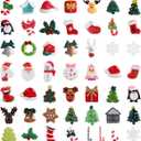 Milisten 50 Pcs Christmas Slime Charms Slices Resin Saint Santa Snowman Tree Bell Deer Suits Candy Cane Flatback Beads for Craft Making, Ornament Scrapbooking DIY Crafts
