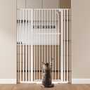 55.1" Extra Tall Pet Gate for Cat/Dog, Adjustable 29.9"-45.3" Wide Auto Close Tall Cat Gate, No Drilling Pressure Mount Kit, Dog Gate for Doorways, Hallways, Kitchen, White