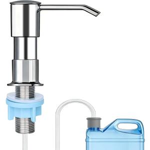 Kitchen Sink Soap Dispenser for Kitchen Sink,soap Dispenser with 40 No-Spill Extension Tube Kit Design for Kitchen Bathroom (1, Silver Color)