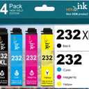 HOINKLO 232xl Remanufactured Ink Cartridges Combo Pack Replacement for epso 232 XL Use with Expression Home XP-4200 XP-4205 Workforce WF-2930 WF-2950 Printer (Black Cyan Magenta Yellow)