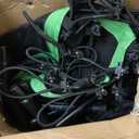 SportPlus+ Indoor Trampoline, Blue/Green/Red, Rebounder Home Fitness Trampoline with Height Adjustable Bar