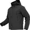 MAGCOMSEN Men's Tactical Jacket Winter Snow Ski Jacket Water Resistant Softshell Fleece Lined Winter Coats Multi-Pockets (Black, XL)
