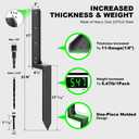 Fence Post Repair Kit - Quick Fix Broken/Leaning 4x4/6x6 Wood Posts Support with One-Piece Steel Anchor & Stakes (Thickened 11-Gauge, 2-Pack)