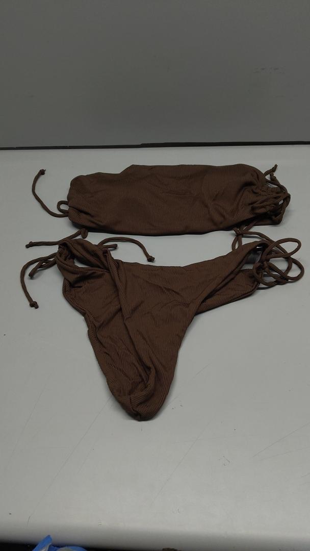 Swim Suits for Women 2025 Strapless Bathing Suits Bandeau Bikini Set 2 Piece M