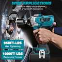 Cerycose Cordless Impact Wrench 1/2 inch Compatible with Makita 18V Battery Brushless High Torque Impact Driver Gun with 1000 Ft-lbs Torque, LED Work Light, Ergonomic Design for Heavy-Duty