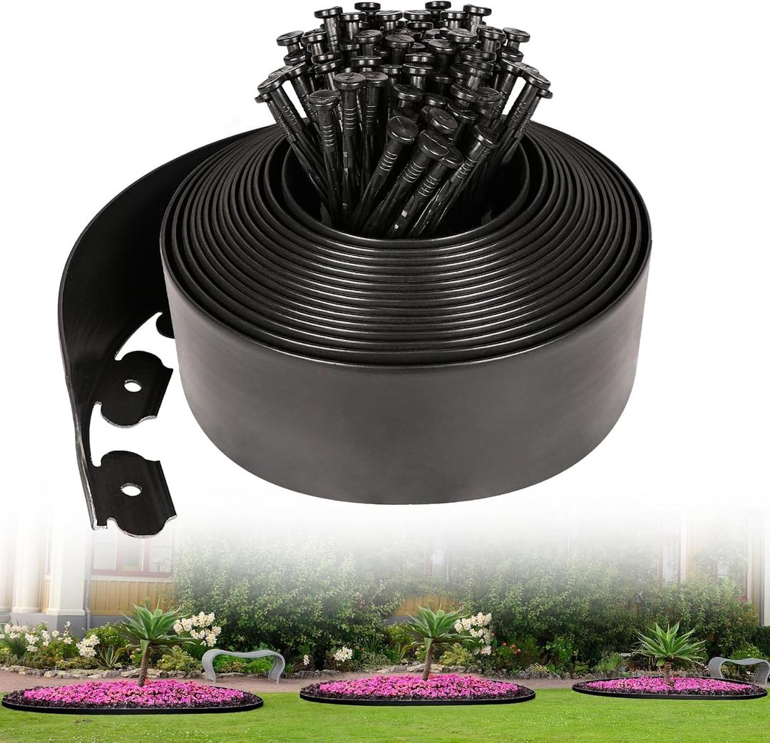 4 Inch Tall Garden Edging Border 33FT with 45pcs Spikes