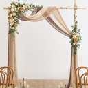 Ling's moment Artificial Wedding Arch Flowers Kit, Apricot & Soft Peach