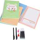 Tyenaza 5Pcs Magic Ink Copybooks, Kids Practice Copybook Handwriting Practice Book English Magical Practice Copybook Writing Practice Book with Pens