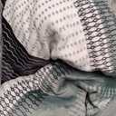 Litanika Fluffy Fleece Full Comforter Set, 3 Pcs Sage Green Stripe Bed Set
