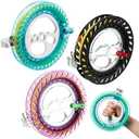 Aoriher 3 Pcs Kite String with Reel 7 Inch Dia Kite Reel Winder Grip Wheel with Flying Line String Flying Tools with Lock for Kids Adults(Multicolor)