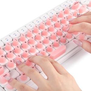 DR.YYDF Raised Keyboard Stickers for Long Nails with Letters, Universal Long Nail Keyboard Bubbles for Protecting Nail Art, Reusable Self-Adhesive Raised Key Stickers, 70Pcs (Pink)
