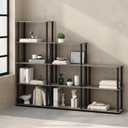 Furinno Turn-N-Tube Book Shelf, 4-Tier Bookshelf, Bookcase with Multipurpose Compact Display Rack, 11.6 x 23.6 x 43.2, for Living Room, Bedroom, Home Office, French Oak/Black, 4-Tier Round Tube