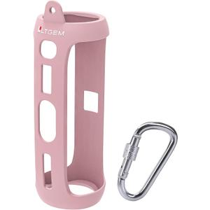 LTGEM Silicone Carrying Travel Case Compatible with JBL FLIP 5 Waterproof Portable Speaker with Extra Carabiner - Pink