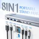 Laptop Docking Station Stand, 8 in 1 USB C Hub HDMI Portable Laptop Stand with USB Ports, USB C Multiport Adapter USBC Dock Station Computer Holder for MacBook Pro/Air, Dell, HP, Lenovo, ASUS