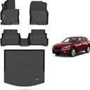 KELCSEECS Floor Mats & Cargo Liner Custom for Mazda CX-5 2013 2014 2015 2016,All Weather Protection Anti-Slip TPE Floor Liners Full Set Mazda CX5 Accessories Black