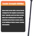 Structural Lag Screws 8 Inch, 50-Pack #14 X 8 Heavy Duty Black Timber Screws, Rust Resistant, Hex Head Outdoor Log/Landscaping Wood Screw, Drive Bit Included