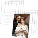 SHENLIU 8.5x11 Acrylic Picture Frames, 8Pcs Clear Acrylic Frameless Transparent Frame Gift for Desktop Display Plug-in Vertical Sign Holder Floating Menu Display Stand for Home Office Restaurant