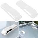 E-cowlboy Engine Hood Hinge Cover Trim Exterior Accessories Decoration for 2018-2025 Jeep Wrangler JL JLU Sports Sahara Freedom Rubicon Unlimited Gladiator JT 2-Door & 4-Door (White 2PCS)
