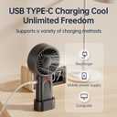 HOMETOP Handheld Fan Mini Portable 5 Speeds, 4000mAh,Personal Powerful Hand/Desk Fan for Travel, Outdoor, Home, Office, Camping, Women Small Fan (1, White)