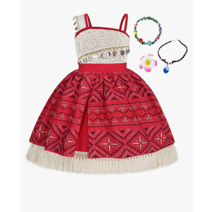 COTRIO Princess Dress for Girls Toddler Kids Outfit with Accessories Necklace Halloween Costume for Girl Dress Up Clothes, Size 120