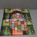 WLWLGLUCK Cozy Patchwork Santa Cotton Linen Pillowcase, Double - Sided Printed 18 * 18 Inch Throw Pillow Cover with Zipper Closure, Fade & Fuzz Resistant for Christmas Decor, Sofa, Bedroom, Car