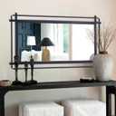 Large Living Room Mirror, 47'' x 24'' Black Wall Mirror for Home Decor, Modern Accent Mirror with Metal Frame for Entryway, Dining Room, Bedroom, Bathroom