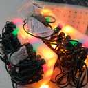 100Ft C7 LED Christmas String Lights Outdoor, Multicolor Christmas Decorations Lights with 100+5 Colored C7 LED Bulbs, Vintage Decor Light for Xmas Tree Home Yard Party Decor, E12 Base, Green Wire