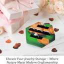 Hexagonal Ring Box for Women Handmade Resin & Burl Wood Jewelry Tray with Velvet Lining, Eco-Friendly Ring Holder for Dresser Decor, Bridesmaid Birthday Gift