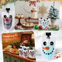 Chengu 24 Pcs Winter Snowman Drink Pouches 5 oz Portable and Reusable Adults Juice Bags with Lid Leak Proof Plastic Bags for Winter Party Favors Holiday Beverages Travel(48 Pcs)