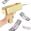 Gold Money Gun, Automatic Cash Shooter Toy Make It Rain Money Toy Gun for Parties, Weddings, Birthdays, Club Events Fun Prop Money Gun for Real or Fake Bills, Coupons & Flyers for Party