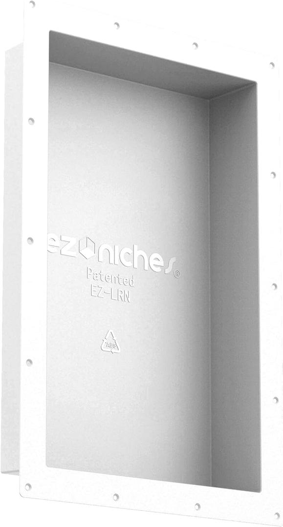 USA - EZLRN - 14in X 22in - Made To Tile - Recessed Tile Wall Shampoo Soap Niche, LARGE RECTANGULAR 14" X 22"
