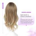 Fine Plus 18'' Hair Toppers for Women, Synthetic Hair Topper Adds Volume and Top Coverage for Thinning Hair & Gray Roots with Natural Body Wavy Texture in Ombre Brown Blonde