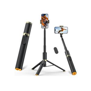 Vimose Phone Tripod & Selfie Stick with Remote, Portable, Lightweight for Video Recording Vlog, Extendable Travel Tripod Stand Compatible with iPhone Android, Black, 62"