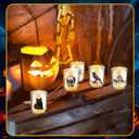 Ziliny 10 Pcs Halloween Horror Glass Candle Jars Empty Containers Bulk 7 oz Halloween Glass Jars with Cork Lids Tins for Holiday Candle Making Storing Biscuits Tea Party Favors Decorations