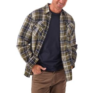 Wrangler Authentics Mens Long Sleeve Sherpa Lined Shirt Jacket (Large, Olive Sky)